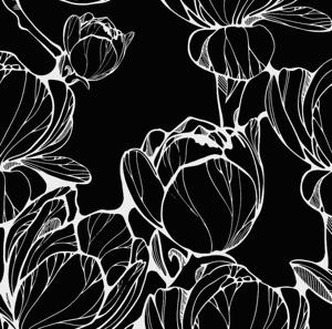Melissa Hutterite Hot Sale Black White Rose Floral Digital Printing <b>Polyester</b> Koshibo Crepe <b>Fabric</b> for Women Ladies Dress - Product Image 5