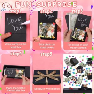 <span class=keywords><strong>Caja</strong></span> <span class=keywords><strong>de</strong></span> <span class=keywords><strong>confeti</strong></span> <span class=keywords><strong>de</strong></span> explosión que rebota plegable única DIY, cajas <span class=keywords><strong>de</strong></span> papel en relieve para cumpleaños, aniversario, regalo del Día <span class=keywords><strong>de</strong></span> San Valentín - Product Image 3