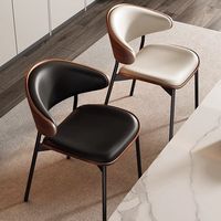 Chaise de salle à manger en bois massif Ames Design moderne et minimaliste avec dossier complet pour la maison et le restaurant