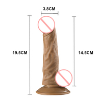 Juguetes sexuales realistas para adultos, consolador de goma suave para mujeres, pene de plástico de silicona Artificial, 19,5 cm