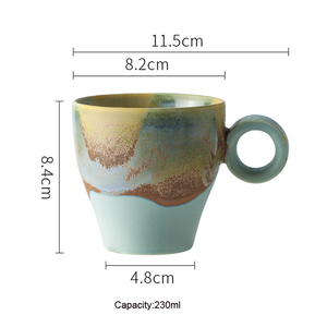 Taza de Café de Cerámica Retro, Taza Creativa con Personalidad, Taza de Leche <span class=keywords><strong>para</strong></span> <span class=keywords><strong>el</strong></span> <span class=keywords><strong>Desayuno</strong></span>, Taza <span class=keywords><strong>para</strong></span> Parejas - Product Image 6