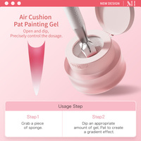 Menghe Mousse Couleurs Boue Nail Gel Bébé Ombre Pudding Gel Palette Air Cushion Net Mesh Pat Peinture Uv Gel Gradient Vernis À Ongles