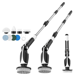 Cordless Electric Spin Scrubber <b>Extendable</b> Handheld <b>Cleaning</b> <b>Brush</b> with 8 Replaceable <b>Brush</b> Heads for Bathroom, Floor Tub Tile - Product Image 1