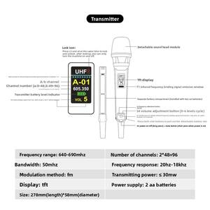 ميكروفون لاسلكي محمول باليد من ديديمي SKM9000 بنمط قلبي واتصال XLR للاستخدام في الكاريوكي - Product Image 5