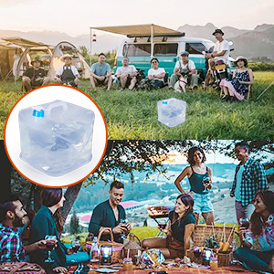 Sac d'eau pliable en LDPE de 10 L, facile à transporter, avec robinet, pour camping, pique-nique et barbecue – Vente en gros usine - Product Image 5