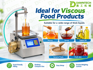 Machine de remplissage automatique de liquides par pesage pour le miel, la pâte de sésame, la crème, le beurre, les jus, les boissons et les liquides visqueux - Product Image 4