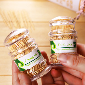 Disposable bamboo <b>toothpick</b> holder with transparent pagoda-shaped tube, double-pointed bamboo <b>toothpick</b> for home and hotel use. - Product Image 2