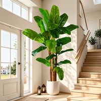 Arbre bananier artificiel, plante à feuilles de bananier artificielles pour entrée de villa de luxe, escalier, hall, grande décoration intérieure