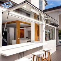 Fenêtre à battant personnalisée, insonorisée, panoramique, double ou triple vitrage, en aluminium blanc, pour cuisine moderne