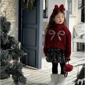 Tongxingyuan Girls' Knit Sweater FHW7027 Thickening Solid Color Single-breasted Cotton Autumn Winter Outerwear - Product Image 1