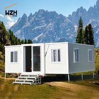 Maisons modulaires préfabriquées en métal de luxe de 20 à 40 pieds, maisons préfabriquées portables extensibles en conteneurs