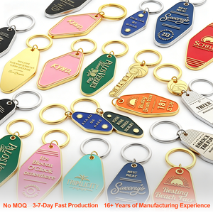 Porte-clés rétro vintage pour chambre d'hôtel/motel et porte-clés en métal pour conception personnalisée en émail, cadeau de fête, idéal pour les usines - Product Image 1