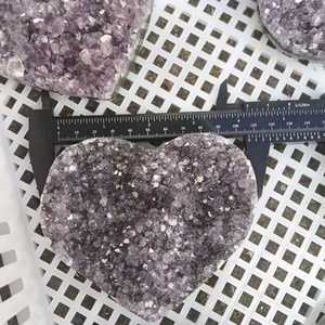 En gros Naturel De Haute Qualité Améthyste Coeur Cluster <span class=keywords><strong>Druse</strong></span> Guérison Cristal Quartz Coeur Artisanat pour La Décoration - Product Image 5