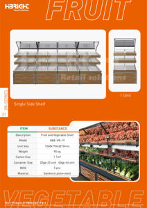 Grote capaciteit, extra stevige metalen supermarkt- en winkeldisplayrek voor fruit en groenten, drielaags - Product Image 4