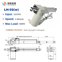 Actionneur linéaire 6000N 12V 24V Moteur électrique Maison intelligente Bureau relevable Canapé TV Charge lourde Durable