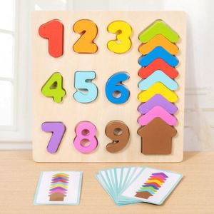 Preschoolers Rainbow Colorful Wood <b>Puzzle</b> Numbers Colors Shapes Learning Matching Game for Toddlers - Product Image 2