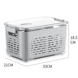 Scatola di conservazione in plastica trasparente creativa per <span class=keywords><strong>frigorifero</strong></span> cucina cibo sigillato cesto di scarico per frutta e verdura - Product Image 5