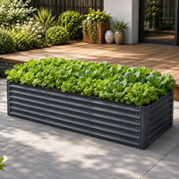 Grand lit de jardin surélevé en métal avec plusieurs sections, bac à plantes en acier galvanisé pour la culture de légumes à domicile