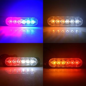 12V 4X6 LED rojo azul auto <span class=keywords><strong>parrilla</strong></span> luces intermitentes con control remoto inalámbrico 24 LED súper brillante luces de chasis de alta potencia - Product Image 5