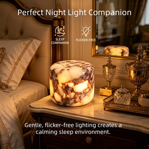 Lampe de table en marbre sans fil rechargeable, LED tactile à intensité variable, lumière d'ambiance portable pour chambre à coucher, café, hôtel, décoration - Product Image 5