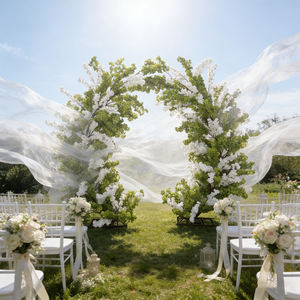 Décoration de Centre de Table pour Hôtels : Grands Arbres Artificiels Ronds en Soie Verte à Fleurs de Cerisier pour Mariages et Nouvel An - Product Image 3