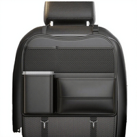 Organisateur de voiture de luxe en cuir, porte-mouchoirs pliable, grande table pour enfants, grandes poches, rangement imperméable pour l'arrière de la voiture