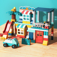Juguete Educativo de Bloques de Construcción de Piezas Grandes para Niños de 1 a 6 Años, Tema de Edificios Modernos para Jardín de Infancia, ABS