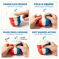 Lot de 4 jouets anti-stress mignons en forme de gobelet, en mousse PU, sensoriels et à presser