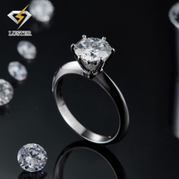 Klasik ucuz büyük kadınlar takı kar tanesi teklif gümüş yüzük kadın 925 ayar 2ct Moissanite nişan yüzüğü