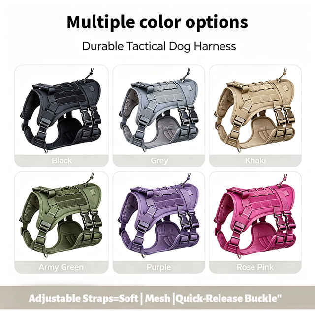 Manufacturers Custom Logo Reflective Adjustable Dog Harness Custom No Pull Dog Leash Pet Harnesses