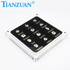 Caja de Herramientas de exhibición de piedras preciosas sueltas, 12 formas de zirconia cúbica, juego Maestro de pruebas de diamante, piedra cz - Product Image 5