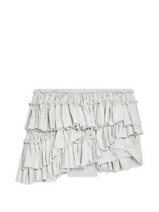 Jupe courte à volants Leduo personnalisée pour femme, en mélange de coton doux, taille élastique, mode quotidienne - Product Image 3