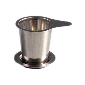 Infuseur à thé moderne en acier inoxydable 18/8, maille extra fine, avec doubles poignées pour suspendre théières, tasses et mugs - Product Image 5