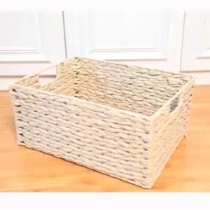 Handmade Seagrass Water Hyacinth Woven Storage Box Basket For Storage