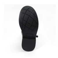 Bottes noires en cuir pour filles, hauteur genou, avec doublure en coton, ceinture décorative, semelle scintillante, autre matériau de semelle intermédiaire