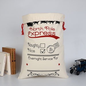 Sac <span class=keywords><strong>de</strong></span> Noël personnalisé en toile motif Pôle Nord Express, traîneau <span class=keywords><strong>de</strong></span> rennes et liste des enfants bien-élevés et coquins, faible MOQ, sac cadeau <span class=keywords><strong>de</strong></span> Noël - Product Image 4