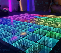 Piste de danse en verre 3D éclairée avec projecteurs, indice de protection IP65, pour mariages, fêtes, scènes et parcs à thème