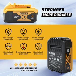 Batería Recargable de 20 V Máx. 6.0 Ah DCB206 DCB205 DCB204 <span class=keywords><strong>DCB203</strong></span>, Batería Potente para Herramientas, Compatible con DEWALT - Product Image 5