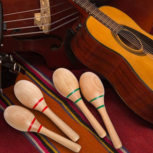 X-WM03 <span class=keywords><strong>Maracas</strong></span> en bois naturel pour bébés, jouet musical personnalisable, vente en gros, idéal pour les tout-petits - Product Image 6