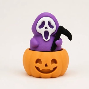 Máscara de Scream de Plástico Impresa en 3D, Calabaza Fantasma, Clicker Antiestrés, Juguete de Halloween del Grim Reaper, Unisex 14+, Decoración de Escritorio - Product Image 4