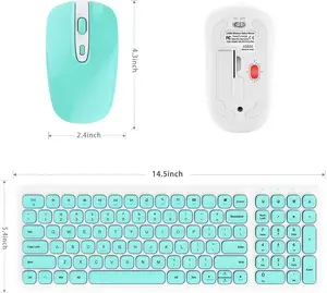 2.4g wireless keyboard and mouse Combo in Italy layout for laptop ipaid phone gamer Blue with China factory price