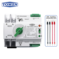 TOMZN Commutateur de transfert automatique (ATS) monophasé sur rail DIN pour onduleur photovoltaïque, double alimentation, ininterrompue, 2P 63A 100A 125A