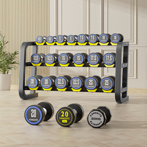 Ensemble d'haltères en caoutchouc de haute qualité, sans odeur, à poids fixe, haltères ronds pour la <span class=keywords><strong>musculation</strong></span> à domicile - Product Image 2