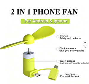 3 in 1 Mobile <b>Phone</b> Fan Mini USB Type-C Portable Fan Silent Brushless <b>Micro</b> Cooling Fan Wearable USB Mini Fan for Outdoor Indoor - Product Image 4