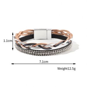 Beach <b>Leather</b> <b>Bracelet</b> Gold Supplier Rust Proof Material Holiday Gift for Women Two-tone Finish - Product Image 1