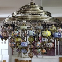Lampes suspendues islamiques en mosaïque turque de grande taille, verre artistique décoratif, lustres arabes marocains, lampes pendantes