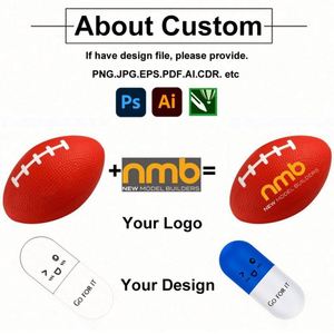 Jouet promotionnel anti-stress en forme de ballon de rugby et de football, écologique, avec logo personnalisé, couleur et taille sur mesure - Product Image 3