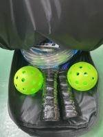 Ensemble de pickleball lumineux à LED comprenant 2 raquettes, 2 balles et 1 bande LED pour les sports de pickleball en extérieur la nuit