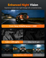 Kamera Mobil Wolfbox Distributor G900TriPro 4K Multi Lensa Black Box Night Mirror Dash Camera Depan dan Belakang Tanpa Kartu SD