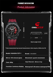 Chaxigo 7277 Originale Orologio da Polso al Quarzo 3D di Lusso per <span class=keywords><strong>Uomo</strong></span>, Impermeabile con Ghiera Rotante a 360 Gradi - Product Image 3